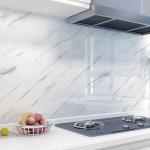 PeonyQueen Glossy Marble Contact Paper White Peel and Stick Wallpaper Marble Wallpaper Self-Adhesive Removable 15.7"x197" Wall Paper for Cabinets Bathroom Waterproof Wallpapers Modern Decorative