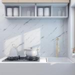 PeonyQueen Glossy Marble Contact Paper White Peel and Stick Wallpaper Marble Wallpaper Self-Adhesive Removable 15.7"x197" Wall Paper for Cabinets Bathroom Waterproof Wallpapers Modern Decorative