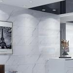 PeonyQueen Glossy Marble Contact Paper White Peel and Stick Wallpaper Marble Wallpaper Self-Adhesive Removable 15.7"x197" Wall Paper for Cabinets Bathroom Waterproof Wallpapers Modern Decorative