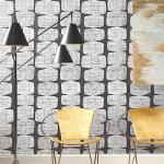 RoomMates RMK12348PL Mid-Century Beads Peel and Stick Wallpaper, Black, White