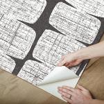 RoomMates RMK12348PL Mid-Century Beads Peel and Stick Wallpaper, Black, White