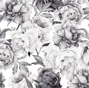 Blooming Wall Peony in Neutral Color Peel and Stick Wallpaper Self Adhesive Wall Mural Wall Décor
