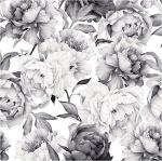 Blooming Wall Peony in Neutral Color Peel and Stick Wallpaper Self Adhesive Wall Mural Wall Décor