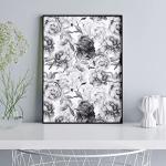 Blooming Wall Peony in Neutral Color Peel and Stick Wallpaper Self Adhesive Wall Mural Wall Décor