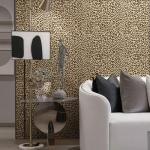 JiffDiff Leopard Print Peel and Stick Wallpaper, Waterproof Removable Self Adhesive Textured Wall Paper, Yellow Unique Funky Cheetah Contact Paper for Bedroom and Bathroom 240"X17.3"(28.8 sq. ft)