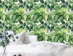 HAOKHOME Tropical Wallpaper Peel and Stick Palm Leaves Removable Stick on Home Decor 17.7in x 118in