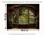 QGHOT Window Tapestry, Outdoor Forest Tapestry Wall Hanging Rustic Country Backdrop Oversized Nature Landscape Wall Mural Tapestry for Office Bedroom Living Room Wall Art Decor (90.6"x70.9")