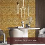 Very Berry Sticker Gold Peel and Stick Wallpaper (15.7" x 78", 1 Pack) Contact Paper Peel and Stick, Decorative Gold Wallpaper for Cabinets, Drawers, Furniture & Walls