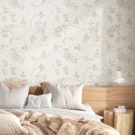 Beige Leaf Nature Wallpaper Peel and Stick Floral Wallpaper Boho Wall Paper for Bedroom Peel and Stick Countertops Waterproof Contact Paper for Cabinets Living Room Walls Shelf Liner Furniture