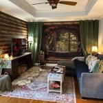 QGHOT Forest Window Tapestry, Nature Outdoor Tapestry Wall Hanging Woodland Scene Large Wall Mural for Bedroom Living Room Office Decor 78.7" L x 104" W