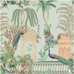 Blooming Wall DPYC17 Castle and Peacocks Standing on The Balcony Peel and Stick Wallpaper Removable Self Adhesive Wall Mural Wall Décor