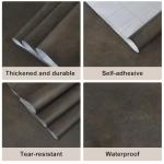 JSEVEM 31"×157" Extra Thick Wide Dark Brown Tan Charcoal Grey Rusty Concrete Wallpaper Peel and Stick Metallic Concrete Contact Paper Vinyl Matte Stickers for Bedroom Bathroom Living Room Office Walls