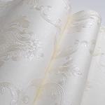 AMINAH DECO Cream White Damask Decorative Textured Floral Wallpaper Non-Woven Wall Paper Home Decoration,20.8 in X 393.00 in [ Not Peel and Stick ]