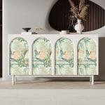 Blooming Wall DPYC17 Castle and Peacocks Standing on The Balcony Peel and Stick Wallpaper Removable Self Adhesive Wall Mural Wall Décor