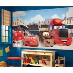 RoomMates JL1303M Cars Friends to The Finish XL Water Activated Spray and Stick Removable Wall Mural 6' X 10.5'