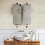 JiffDiff Grasscloth Wallpaper Peel and Stick,17.3"x472" Cream Grassweave Stick on Wallpaper Textured Self Adhesive Wallpaper Contact Paper