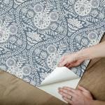 RoomMates Disney Mickey Mouse Blue Block Print Peel & Stick Wallpaper, RMK12787PLW