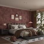 JSEVEM 16"×354" Extra Thick Luxury Red Gold Rusty Concrete Wallpaper Peel and Stick Glossy Textured Metallic Concrete Contact Paper Vinyl Wrap Waterproof Adhesive Stickers for Bedroom Bathroom Walls