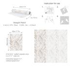 Meihodan Vintage White Wood Peel and Stick Wallpaper Rustic Removable Contact Paper Herringbone Wood Boards Plank Self Adhesive Wall Paper for Rooms Kitchen Countertop Cabinet (17.7" x 118")