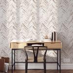 Meihodan Vintage White Wood Peel and Stick Wallpaper Rustic Removable Contact Paper Herringbone Wood Boards Plank Self Adhesive Wall Paper for Rooms Kitchen Countertop Cabinet (17.7" x 118")