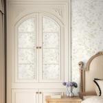 Ismoon Floral Wallpaper Peel and Stick Vintage Beige Stick on Wall Paper French Textured Contact Paper for Cabinet Removable Self Adhesive Wallpaper Vinyl Roll Shelf Deco, 17.3x196in