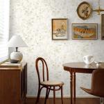 Ismoon Floral Wallpaper Peel and Stick Vintage Beige Stick on Wall Paper French Textured Contact Paper for Cabinet Removable Self Adhesive Wallpaper Vinyl Roll Shelf Deco, 17.3x196in