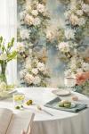 HAOKHOME Peel and Stick Floral Wallpaper Beige/Blue/Green Flower Bouquet Wall Paper Removable for Bedroom Contact Paper 17.3in x 9.8ft