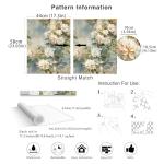 HAOKHOME Peel and Stick Floral Wallpaper Beige/Blue/Green Flower Bouquet Wall Paper Removable for Bedroom Contact Paper 17.3in x 9.8ft