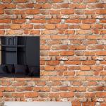 Faux Brick Peel and Stick Wallpaper 17.7" x 393" Contact Paper for Cabinets 3D Brick Wall Backdrop Self-Adhesive Wallpaper Red Bricky Textured Vintage Removable Wall Paper for Fireplace Kitchen Vinyl