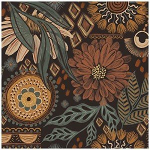 HAOKHOME Wallpaper Peel and Stick Floral Boho Brown/PeachPuff/Green Retro Wall Decor Bathroom Removable Mural 17.7in x 32.8ft