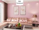 Cohoo Home 512inL 15.7inW Silk Pink Wallpaper Peel and Stick Contact Paper Pink Textured Silk Wallpaper for Bedroom Self Adhesive Removable Wall Sticky Paper Girls Room Drawer Liner Waterproof