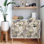 VistaPalette 18"x236" Boho Cream/Brown Daisy Flower Peel and Stick Self Adhesive Wallpaper Removable Contact Paper Stick on Easy Peel Off Wall Paper for Kitchen Bedroom Bathroom Renter