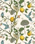 Meihodan Blue Bird Self Adhesive Wallpaper Fresh Lemon Tree Peel and Stick Wallpaper Removable Waterproof Prepasted Contact Paper Wall Mural 17.7in x 9.8ft