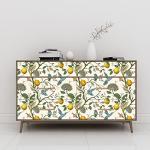 Meihodan Blue Bird Self Adhesive Wallpaper Fresh Lemon Tree Peel and Stick Wallpaper Removable Waterproof Prepasted Contact Paper Wall Mural 17.7in x 9.8ft