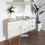 Cohoo Home Plaid Peel and Stick Wallpaper Boho Plaid Contact Paper for Cabinets Checkered Neutral Contact Paper Self Adhesive Removable Wallpaper for Bathroom Nursery Waterproof 17.3inW 197inL