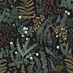 Black Forest Peel and Stick Wallpaper, Green Golden leaf Contact Paper 17.5" x 118", Botanical Jungle Wall Paper Murals Removable Self Adhesive Waterproof for Room Walls Shelves Cabinet Drawer Table