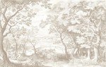 LOOWAP Vintage Beige Forest Woodland Mural Wallpaper for Bedroom Living Room (Not Peel n' Stick)