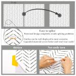 Rugreat Herringbone Peel and Stick Wallpaper Modern Stripe Contact Paper for Cabinets Neutral Self Adhesive Removable Wallpaper for Bedroom Bathroom Waterproof Black and White 393inL17.3inW