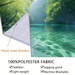 BSFHH Nature Tapestry Forest Tree Sea Cave Wall Hanging, Stream Through Rainforest Landscape Wall Art Tapestry for Bedroom Living room (Lake View, 90"×70", Unframed)