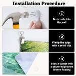 BSFHH Nature Tapestry Forest Tree Sea Cave Wall Hanging, Stream Through Rainforest Landscape Wall Art Tapestry for Bedroom Living room (Lake View, 90"×70", Unframed)