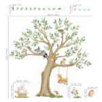wondever Kids Large Tree Wall Stickers Animal Tree Fox Owl Peel and Stick Wall Art Decals for Kids Bedroom Baby Nursery