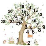 wondever Kids Large Tree Wall Stickers Animal Tree Fox Owl Peel and Stick Wall Art Decals for Kids Bedroom Baby Nursery