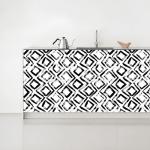 Danmyho Modern Rectangle Pattern Wallpaper Black White Removable Contact Paper Vinyl Geometric Peel and Stick Wallpaper for Bedroom Living Room Bathroom 17.7"x118"