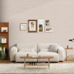 MANONIRIA 15.75"x393.7" Beige Wallpaper Peel and Stick Removable Grasscloth Textured Wall Paper Self Adhesive Cabinets Drawers Bookshelves Contact Paper Thickened Waterproof Shelf Vinyl Roll