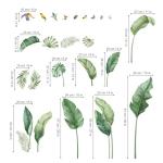 Decalmile Tropical Palm Leaves Wall Decals - Nature Banana Leaf Green Plants Birds Wall Art Stickers for Living Room Sofa TV Background Decor