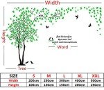 3D Tree Wall Stickers - DIY Tree and Birds Wall Decals Family Couple Tree Stickers Murals Wall Decor for Living Room Bedroom TV Background Home Decorations(Silver Left,M-98X51in)