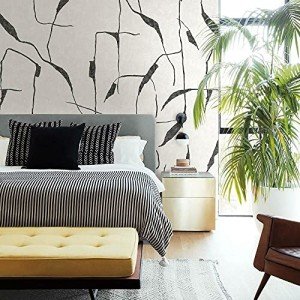 RoomMates RMK12210M Nikki Chu Off White and Charcoal Black Ivory Coast Peel and Stick Wall Mural