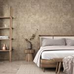VEELIKE 15.7''x354'' Grunge Metallic Wallpaper Textured Brown Industrial Peel and Stick Wallpaper for Bedroom Living Room Accent Walls Removable Renter Friendly Concrete Vinyl Wallpaper Roll for Walls