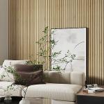 Livelynine Wood Wallpaper 24 X394 Inch Wood Peel and Stick Wall Paper Slatted Brown Vinyl Self Adhesive Contact Paper Decorative for Bedroom Kids Bathroom Door Sticky Slat Wall Paneling for Walls