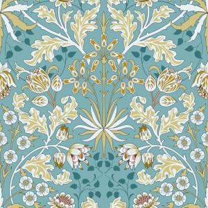 VaryStyle 17.7"x393" Boho Floral Peel and Stick Wallpaper Vintage Teal Blue/Yellow Floral Wall Murals Boho Contact Paper for Furniture Bathroom Waterproof Vinyl Removable Wallpaper for Living Room
